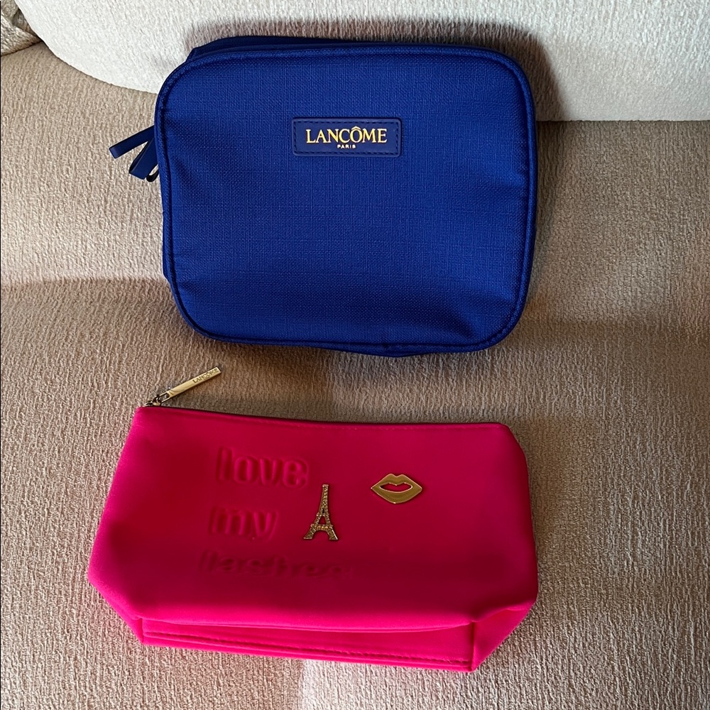 Lancome Blue and Pink Cosmetic Bags  Brand New Never Used